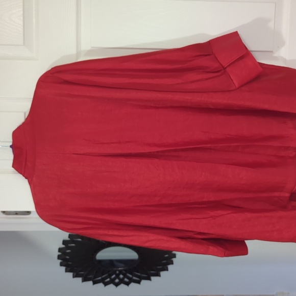 ALI MILES Shimmer Woven Round Collar 3/4 Sleeve Button-Front Jacket (2X) - Picture 6 of 8